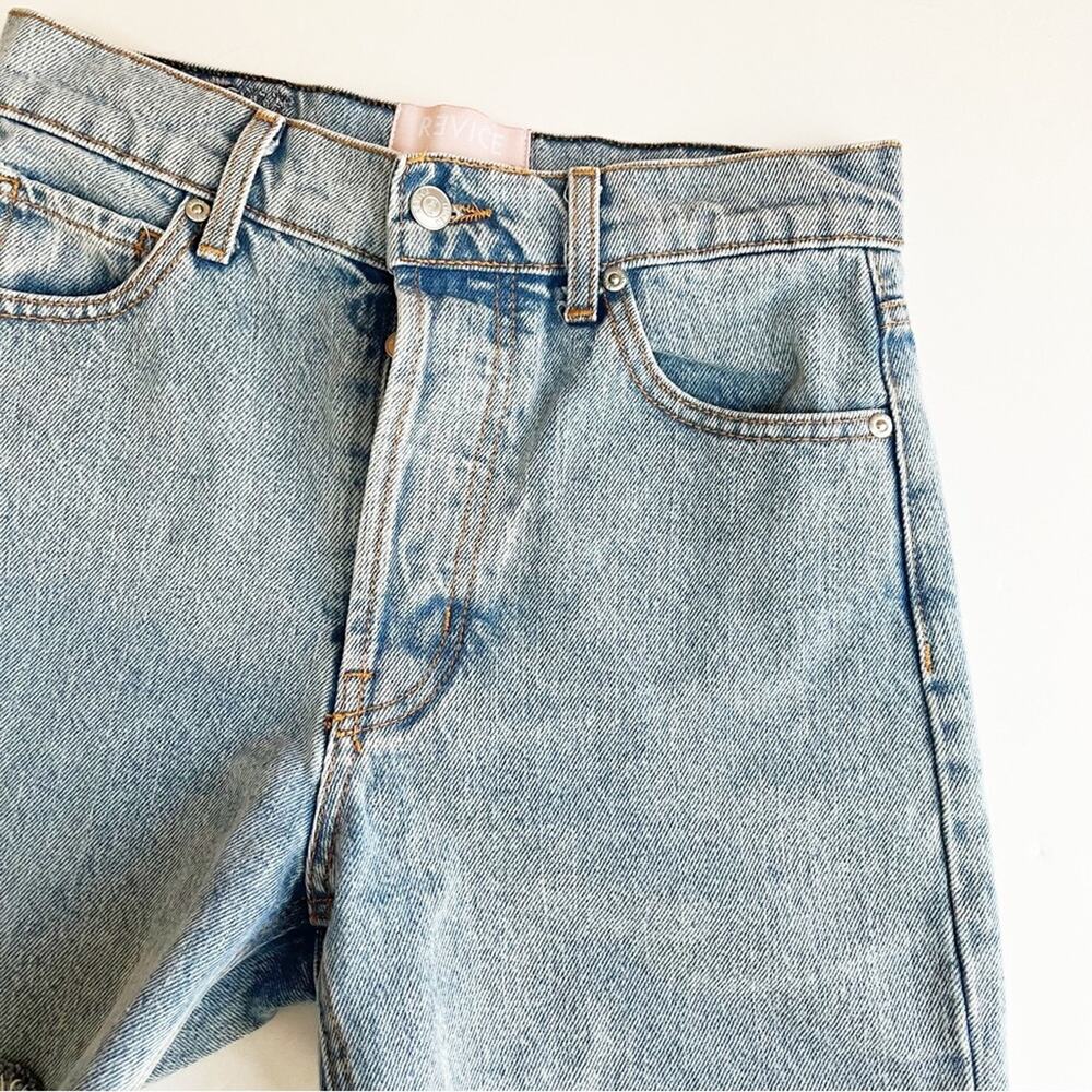 REVICE Denim 90s Cutoff High Rise Distressed Jean Shorts - Picture 2 of 5